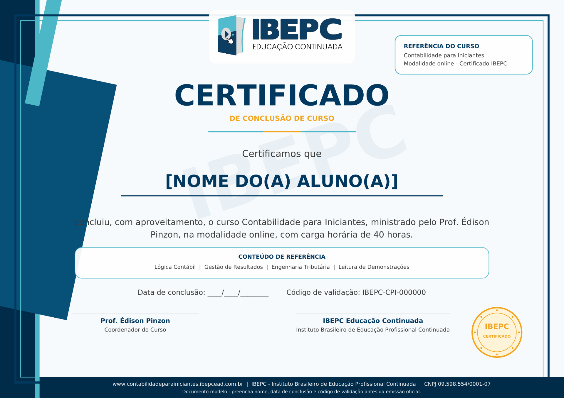 Certificado IBEPC incluso